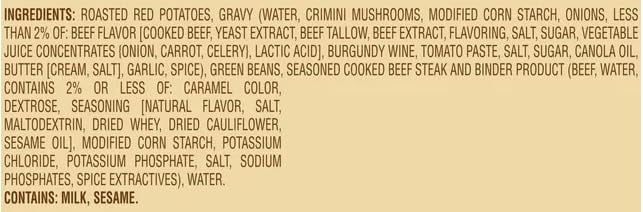 Steak & Roasted Potatoes Frozen Meal, 11.9 oz, Pack of 6 U91548