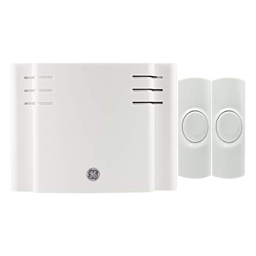 White Wireless Doorbell Kit with 2 Push Buttons and 8 Melodies L313639