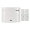 White Wireless Doorbell Kit with 2 Push Buttons and 8 Melodies L313639