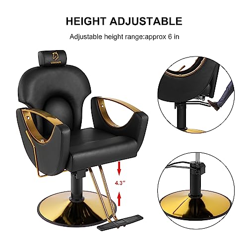Pink Hydraulic Reclining Barber Chair Y303