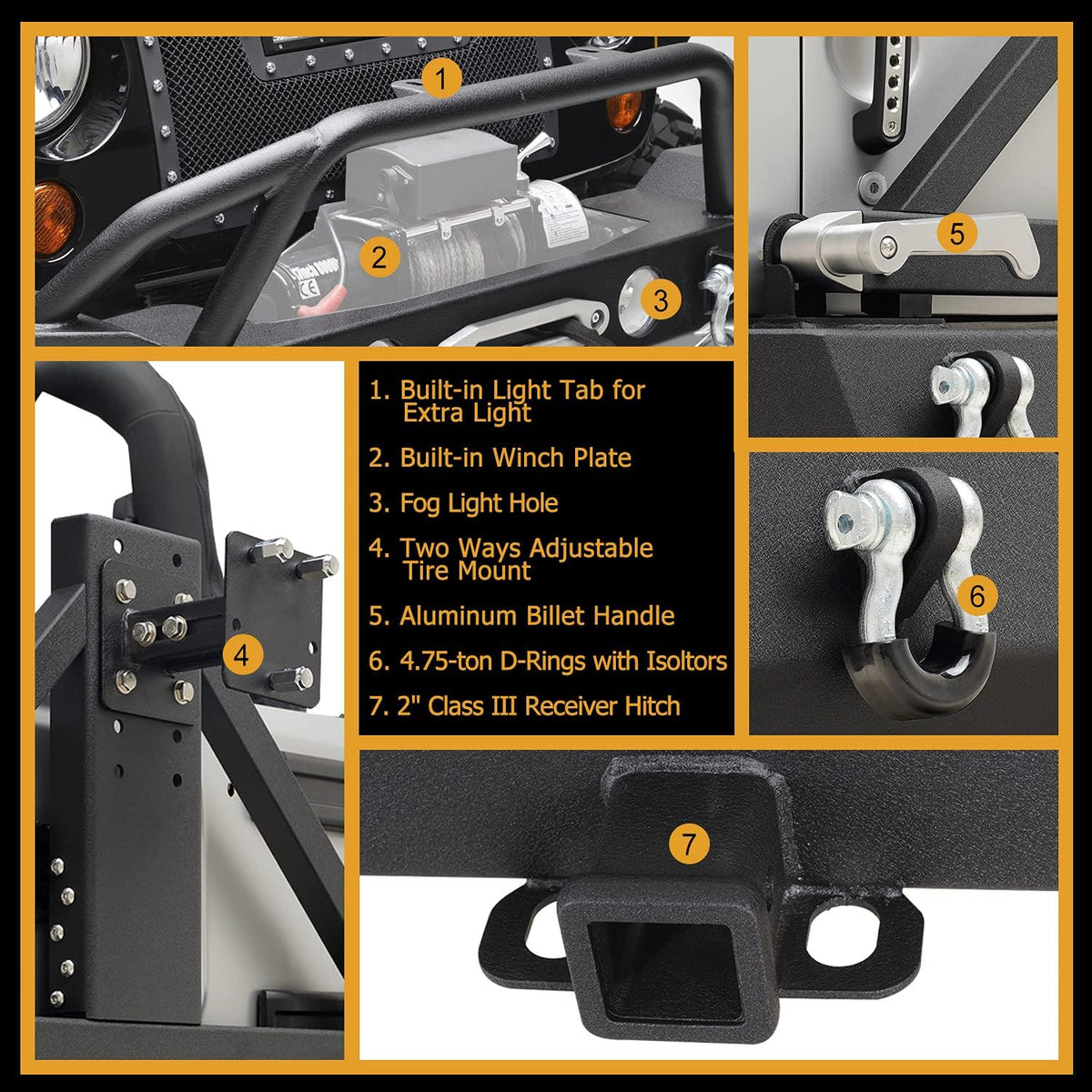 Front and Rear Bumper with Tire Carrier Combo T219495