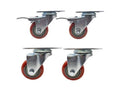 4 Pack 3x22 Heavy Duty Polyurethane Swivel Casters M8709