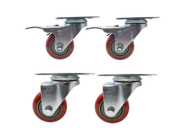4 Pack 3x22 Heavy Duty Polyurethane Swivel Casters M8709