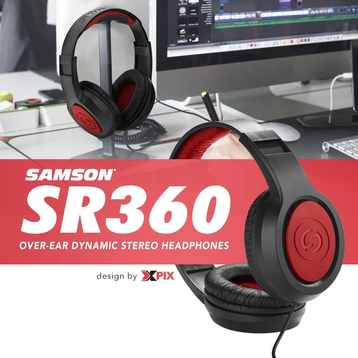 USB Audio Interface + Over-Ear Dynamic Stereo Headphones E47448