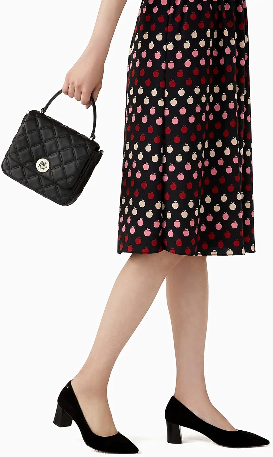 Quilted Leather Square Crossbody (Black) X41056