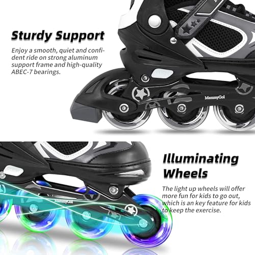 Adjustable Inline Skates with Light up Wheels R5438