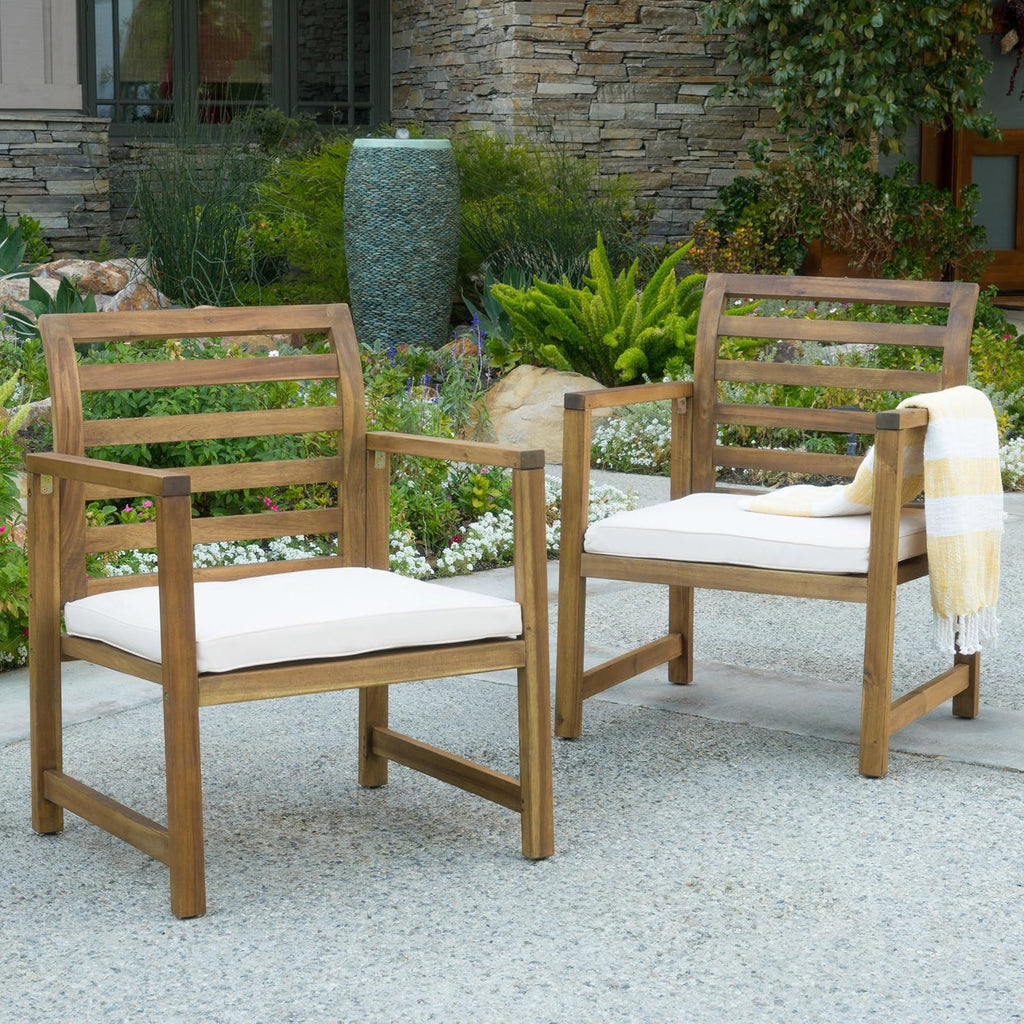 Acacia Wood Club Chairs 2-Pcs Set B22137