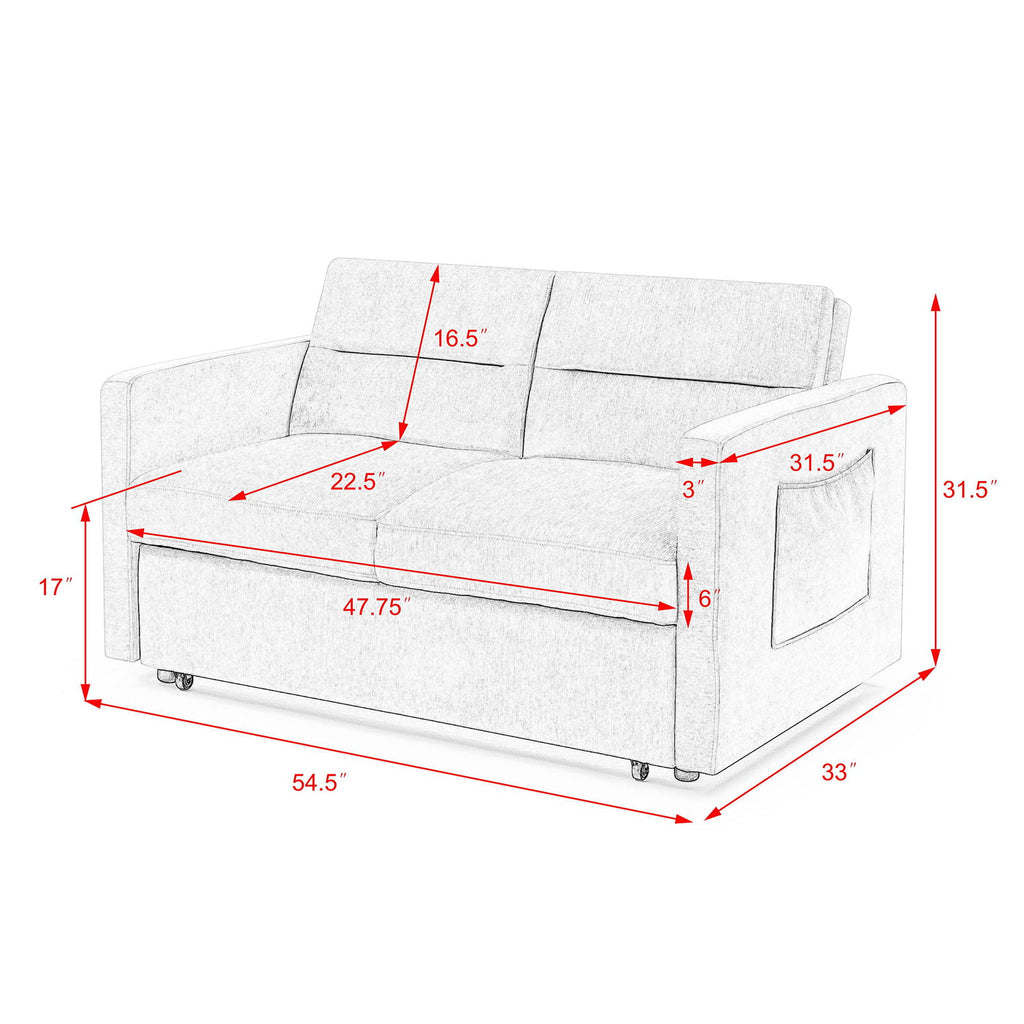 Gray Sofa Bed with Pull-Out Bed V274169