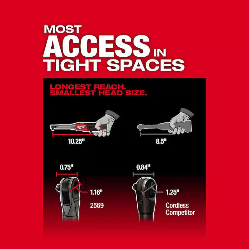 12V Lithium-Ion Brushless Cordless 3/8 in. Extended Reach High Speed Ratchet G928357