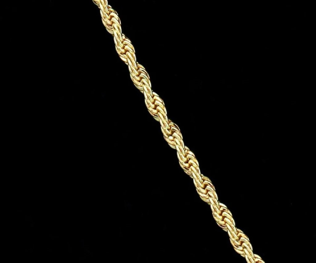 14K Bonded Gold Rope Chain Necklace with Horse Charm and Gift Box/Bag Q17269