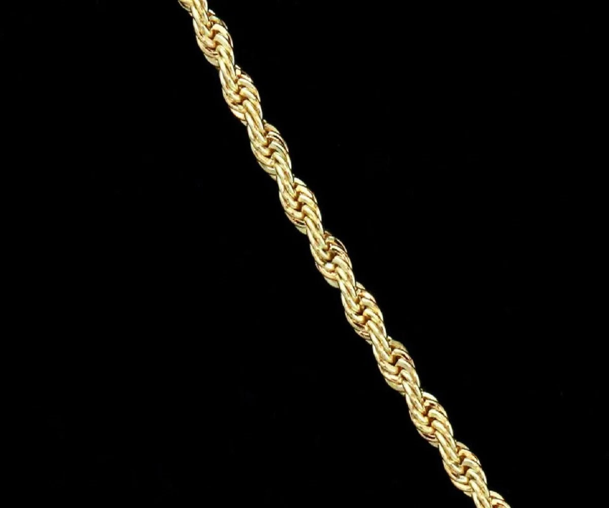 14K Bonded Gold Rope Chain Necklace with Horse Charm and Gift Box/Bag Q17269