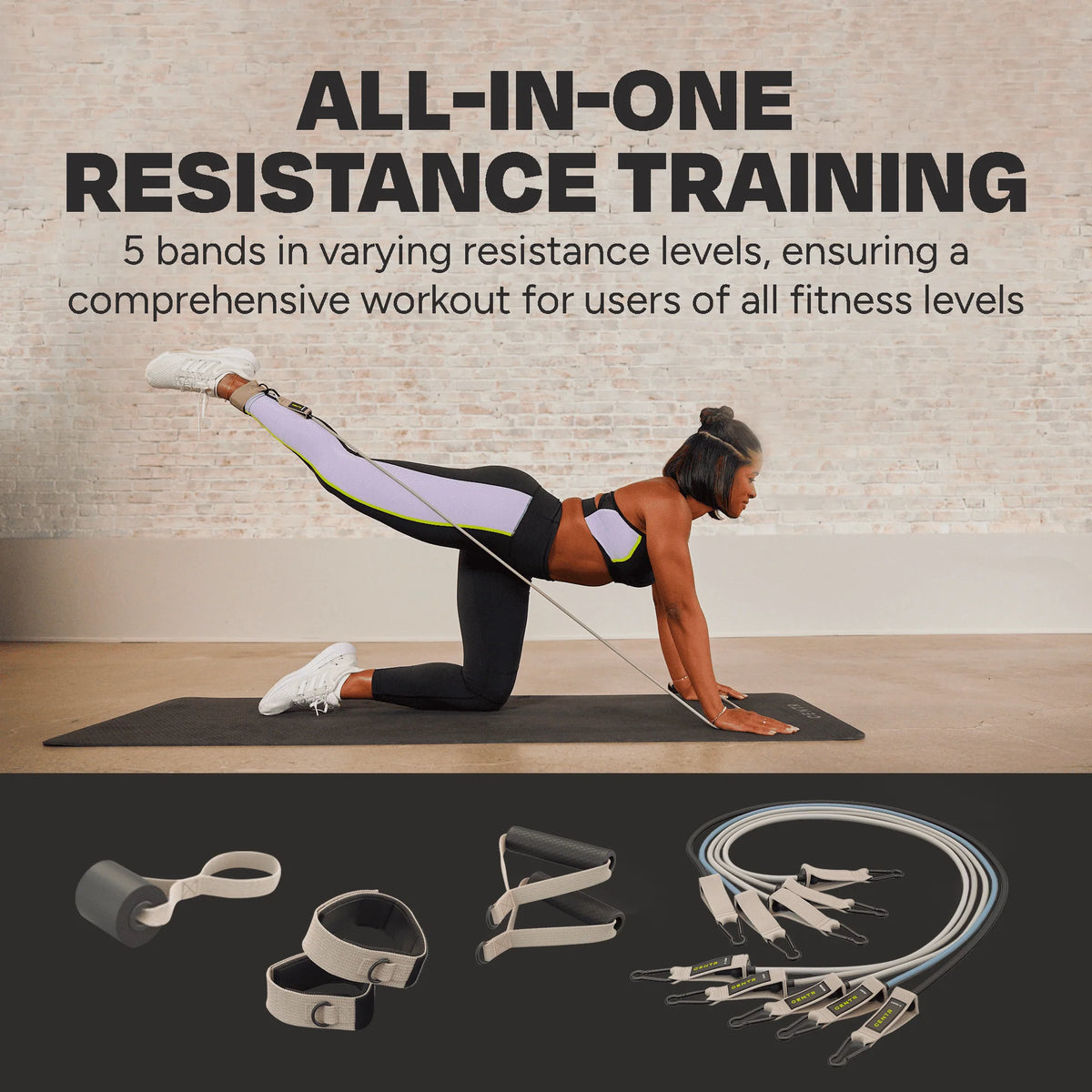 Resistance Bands with Handles, 5 Piece Band Set I1009