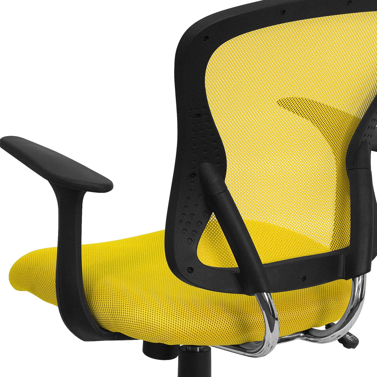 Yellow Mid-Back Mesh Swivel Task Chair with Chrome Base M1492