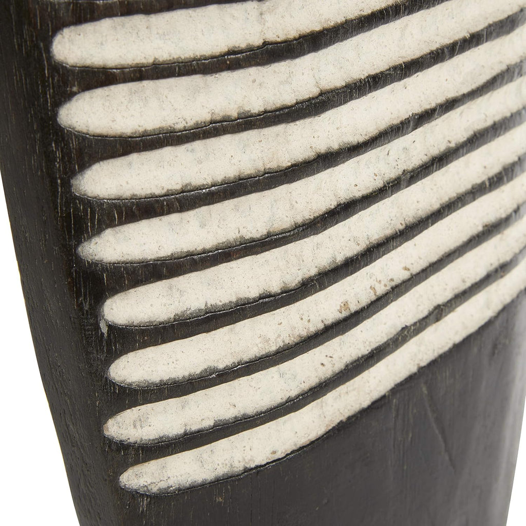 Hand-Carved Oval Wood Tikar Shield on Stand B2126