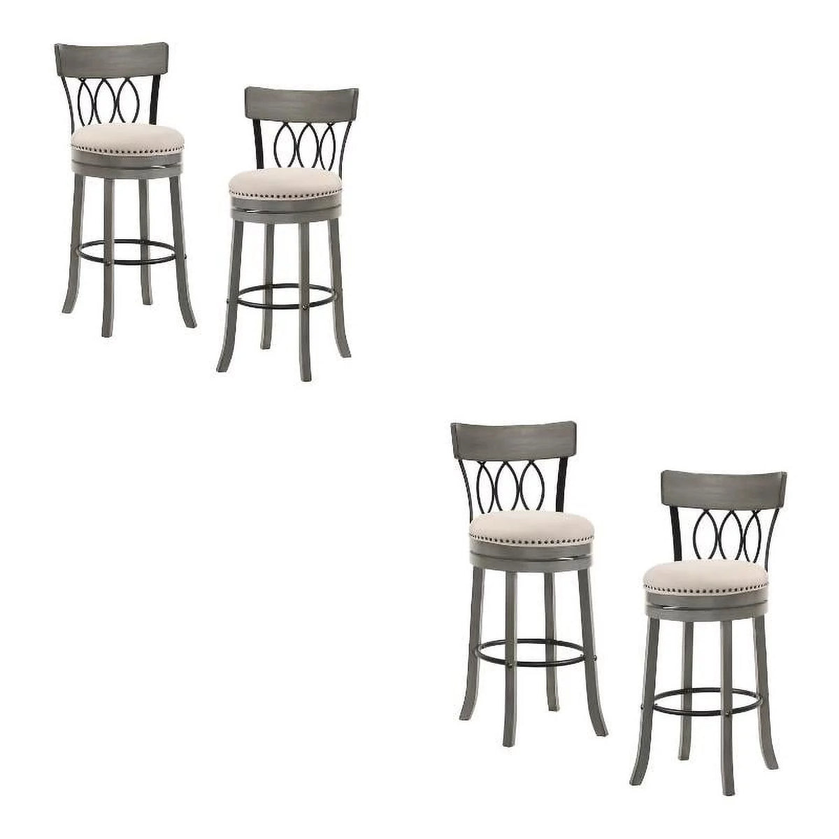 Light Gray Wood Swivel Bar Stool Set of 4 Z696100