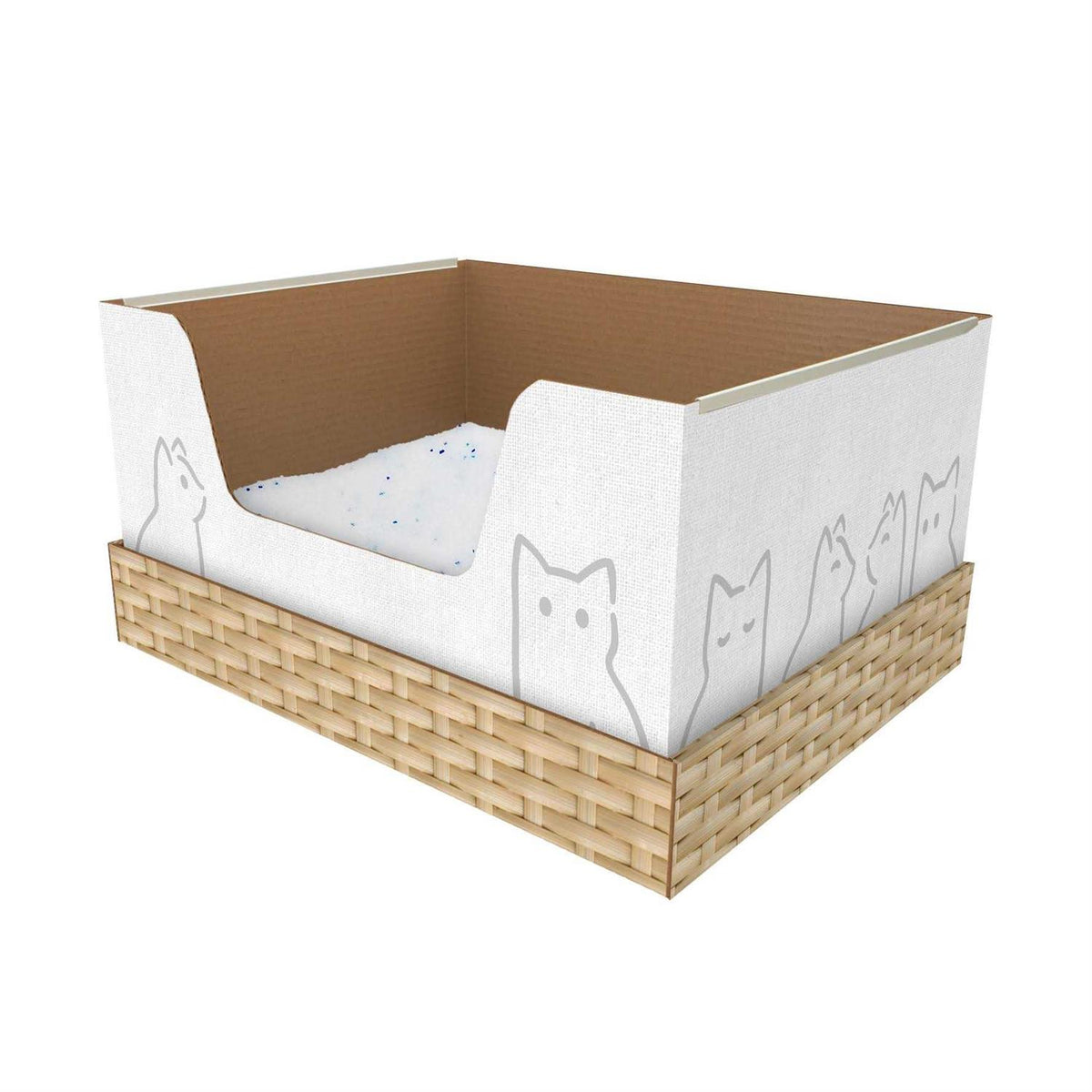 Silica Litter with Disposable Cat Litter Box B863371