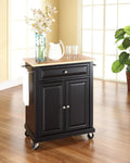 Compact Kitchen Island with Natural Wood Top A773118