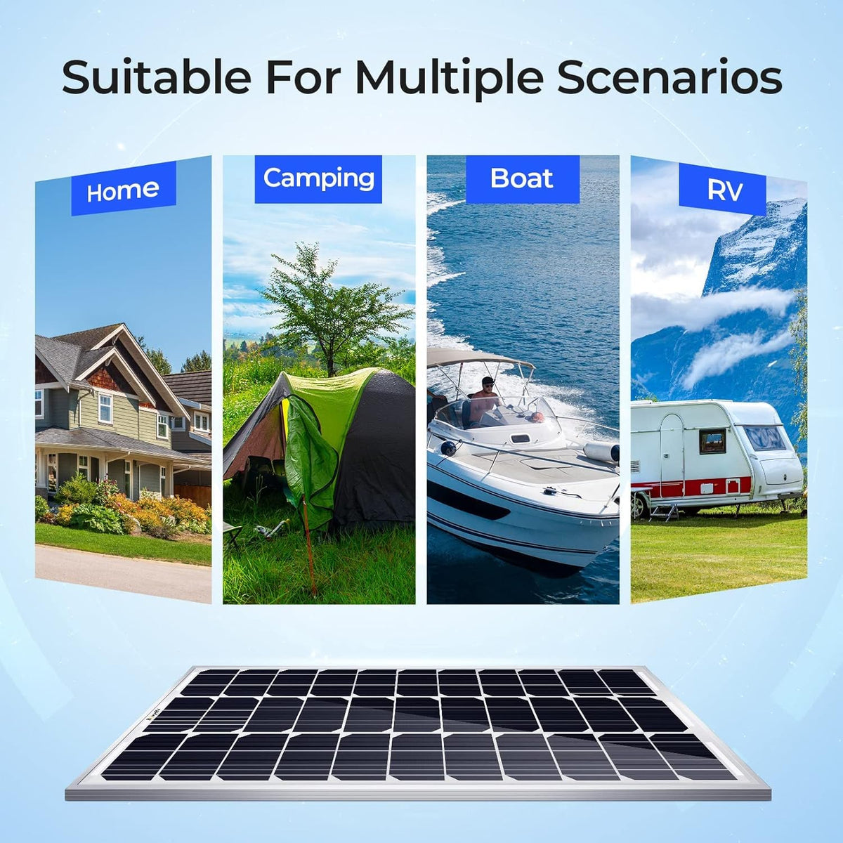100 Watts Mono Solar Panel with 21.9% Half-Cut Cells I858