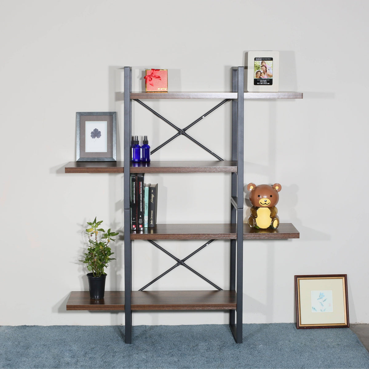 4 Shelf Display Bookcase, Brown H562