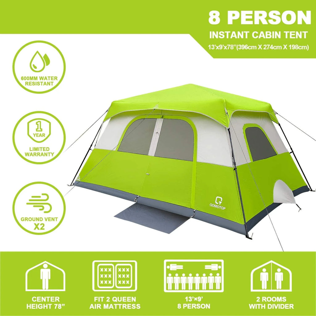 8 Person Instant Waterproof Camping Tent W742446
