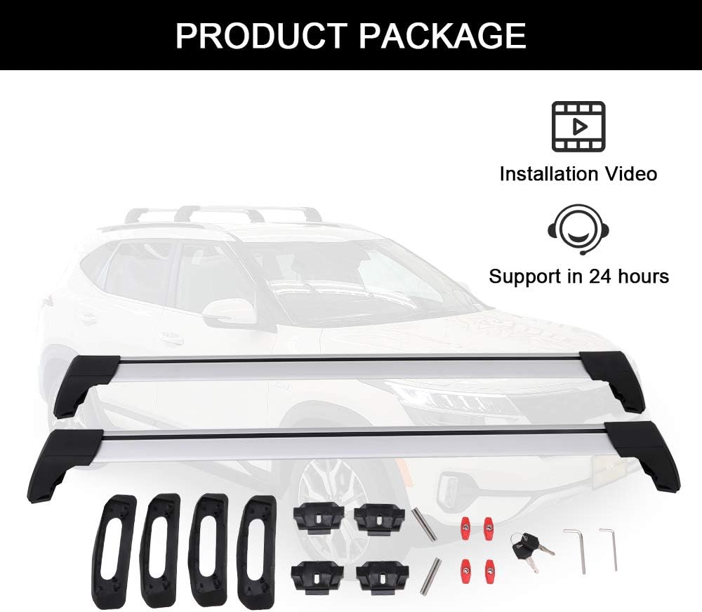 Lockable Roof Rack Cross Bars for Kia Seltos 2021 2022 M284