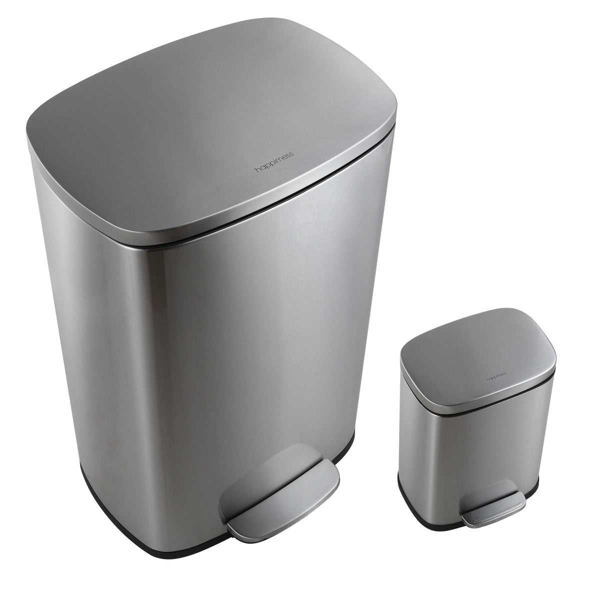 Rectangular 13-Gallon Stainless Steel Trash Can with Soft-Close Lid W880