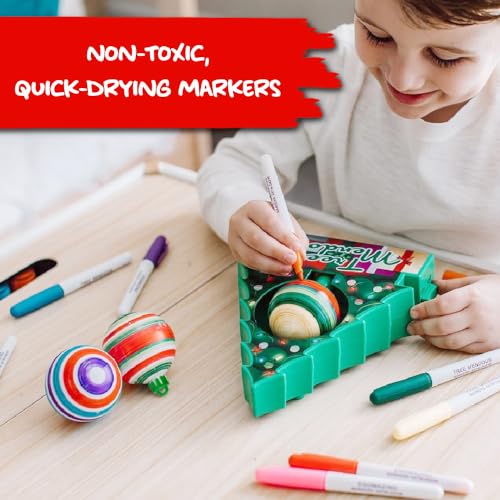 Christmas Tree DIY Ornament Decorating Kit with 8 Colorful Markers Q378