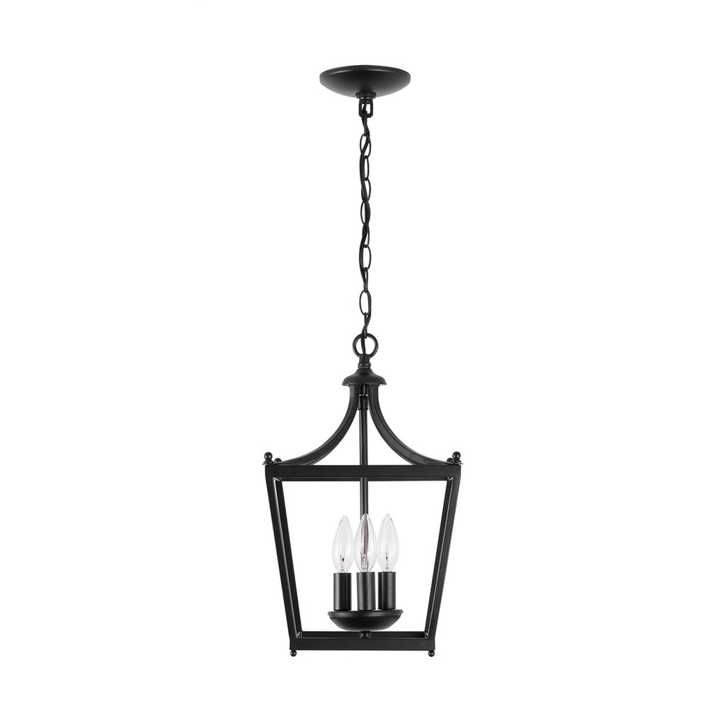 Matte Black 3 Light Foyer X309