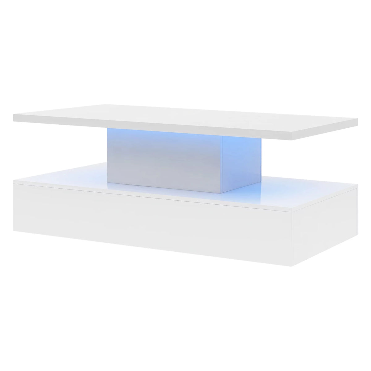 White Coffee Table with LED Lighting and Remote Control F2823