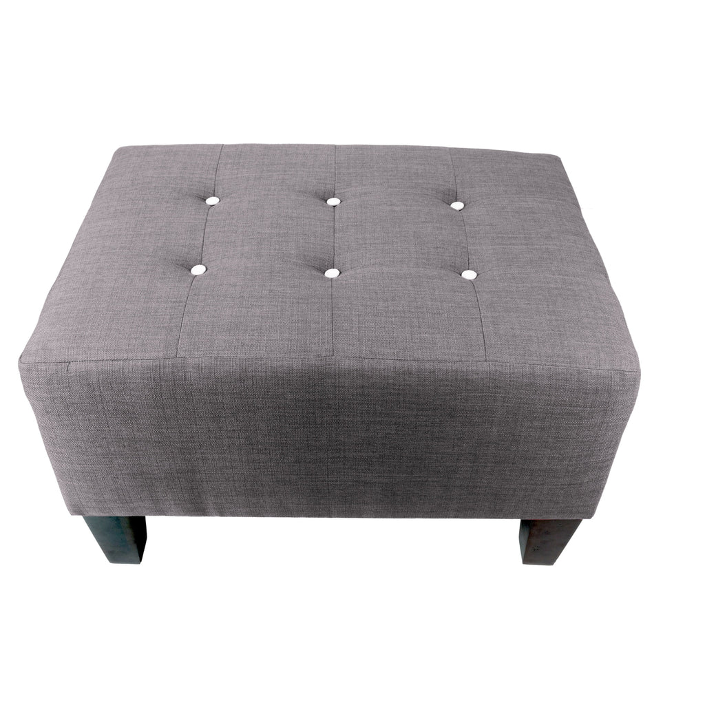 Red Tinted Grey Upholstered Ottoman V734