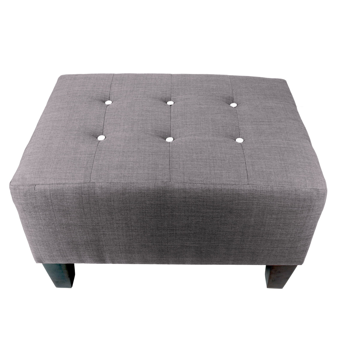 Red Tinted Grey Upholstered Ottoman V734