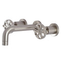 Brushed Nickel Two-Handle Wall Mount Bathroom Faucet A22127