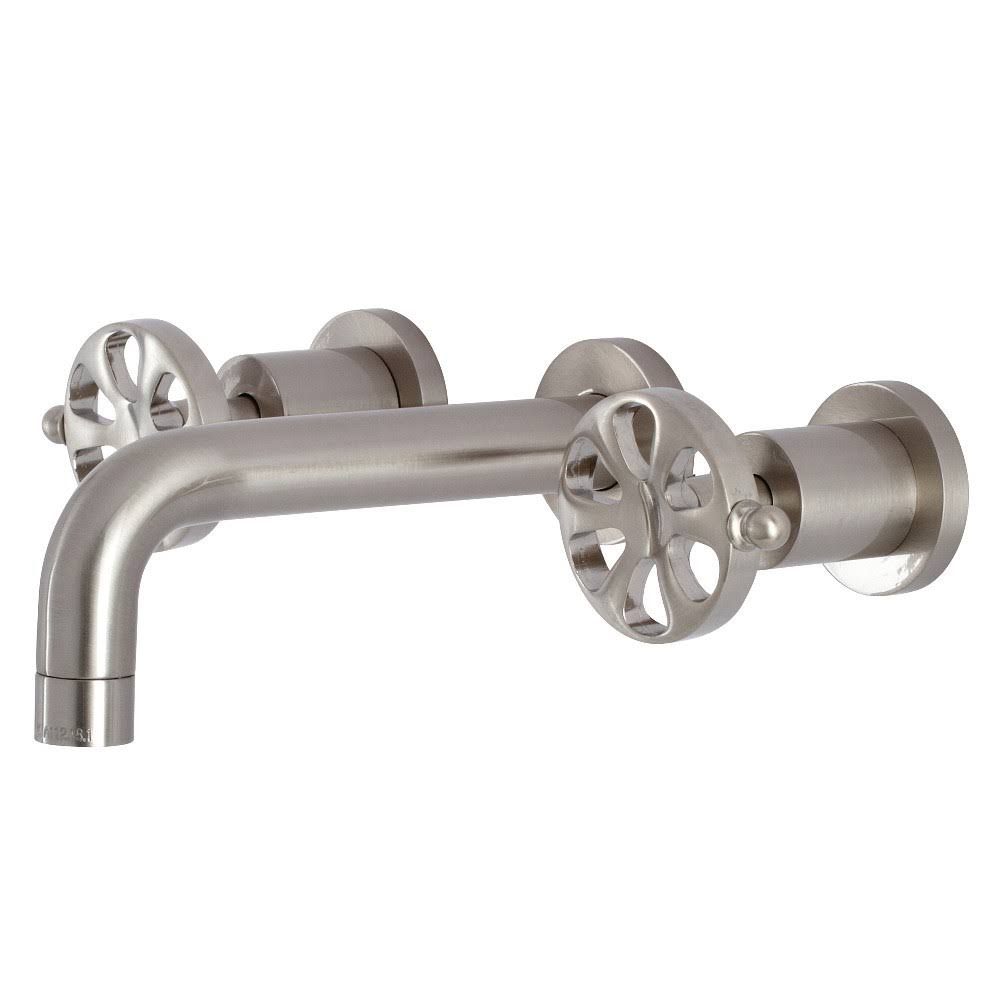 Brushed Nickel Two-Handle Wall Mount Bathroom Faucet A22127