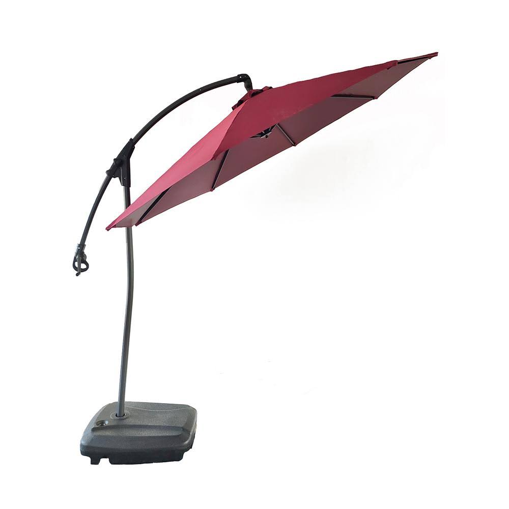 11 ft. Red Outdoor Cantilever Patio Umbrella Y956