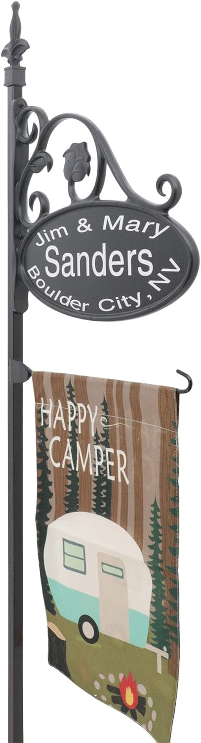Double Sided Reflective Camping RV Park Sign with Flag I1944