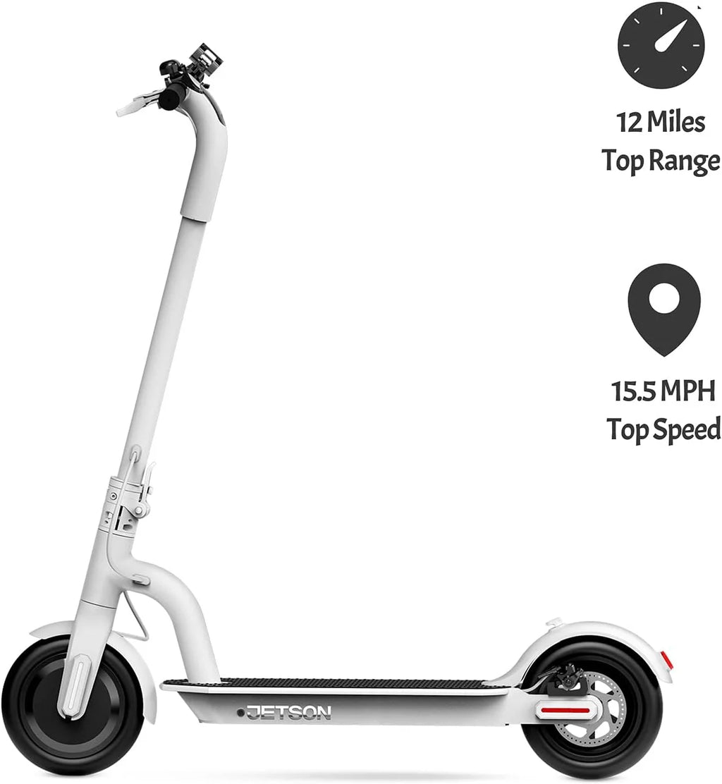 White Folding Electric Scooter with Phone Holder and LCD Display V40210