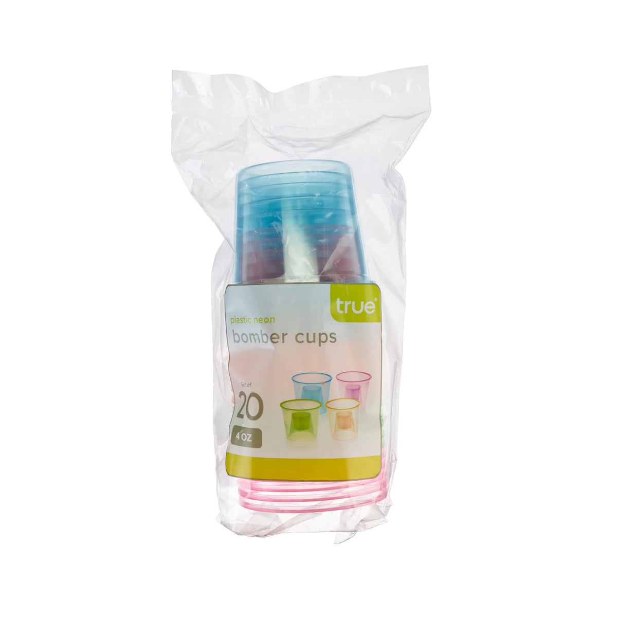 Neon Plastic Bomber Cups Set of 20 K2554