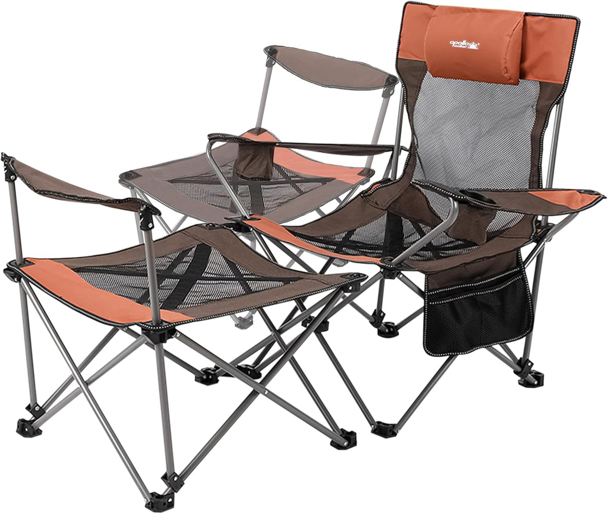 Mesh Folding Reclining Camping Chair with Carry Bag X308222