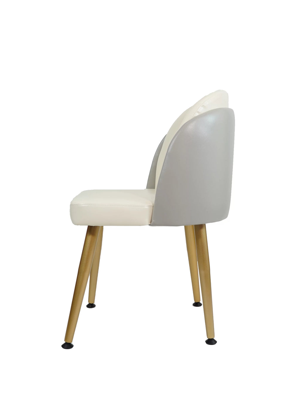 Set of 4 Leather Dining Chairs Metal Legs J506