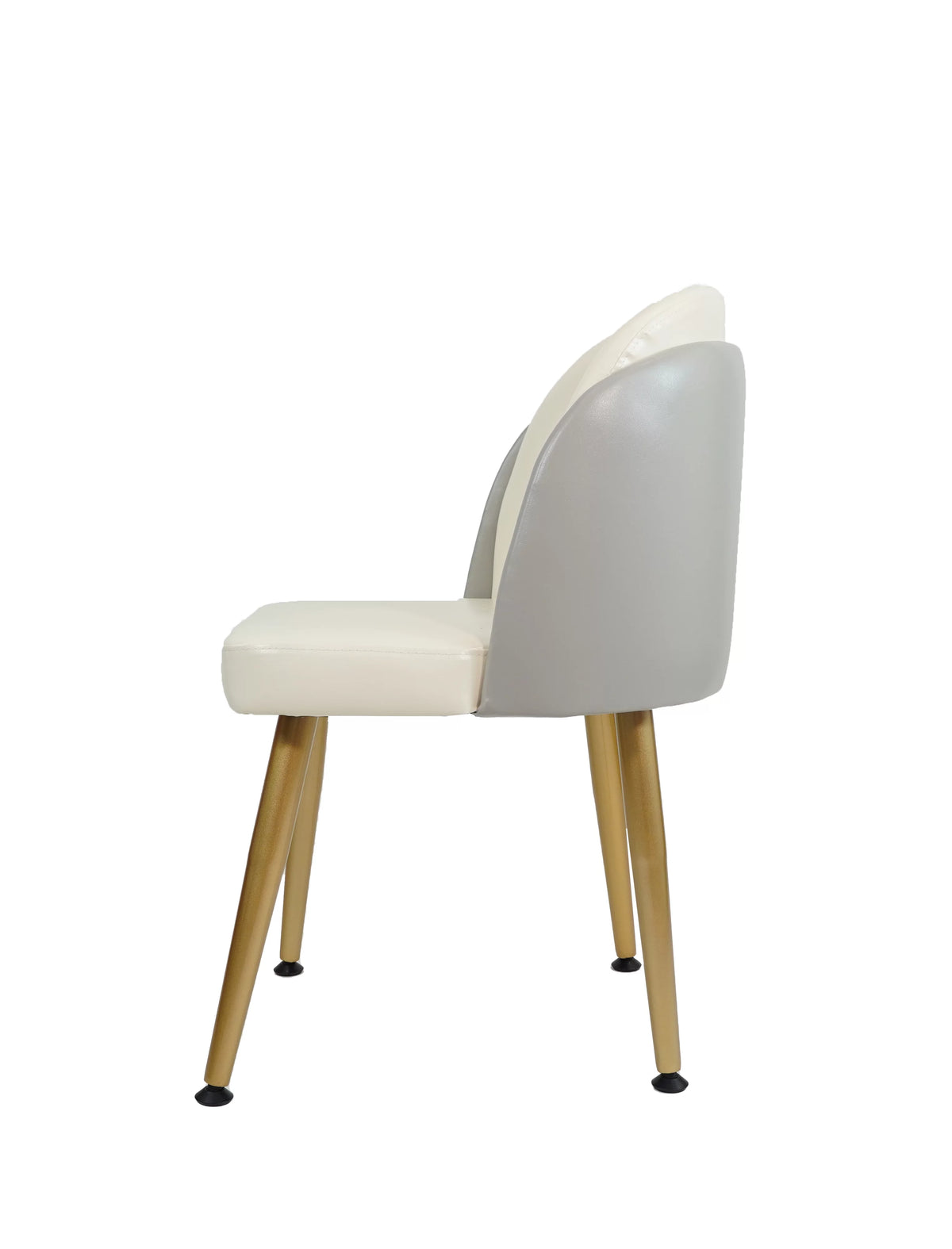 Set of 4 Leather Dining Chairs Metal Legs J506