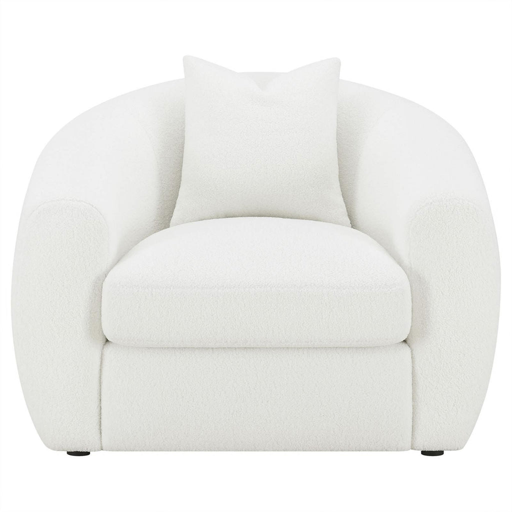 White Fabric Upholstered Tight Back Chair W708255