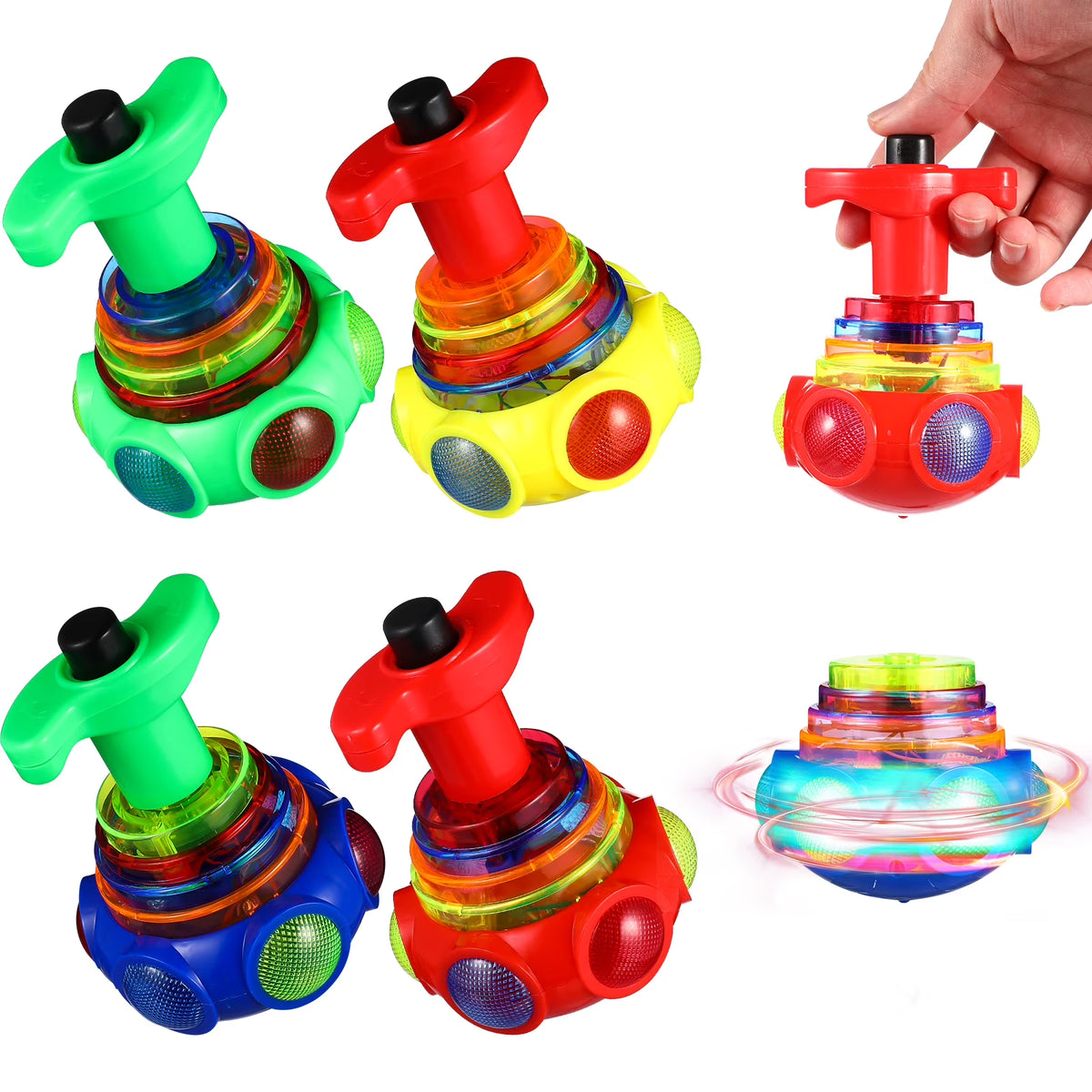 4 Pcs Electric Rotate Gyro Toys with Lights and Music V666727