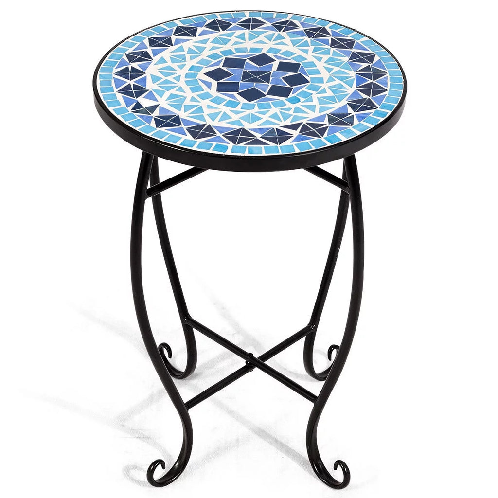 Cobalt Blue Mosaic Accent Table B730976