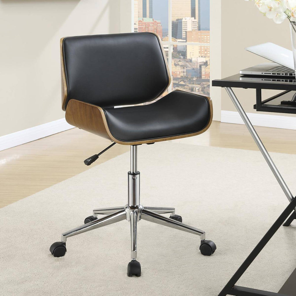Black Faux Leather Office Chair B598