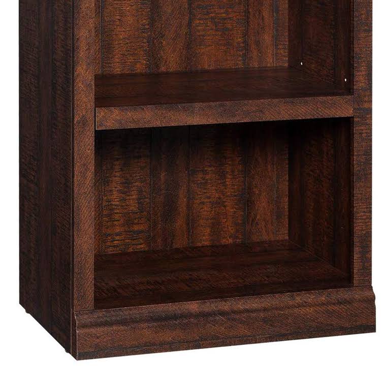 Walnut Brown Wooden 3 Tier Bookcase with Adjustable Shelves U264