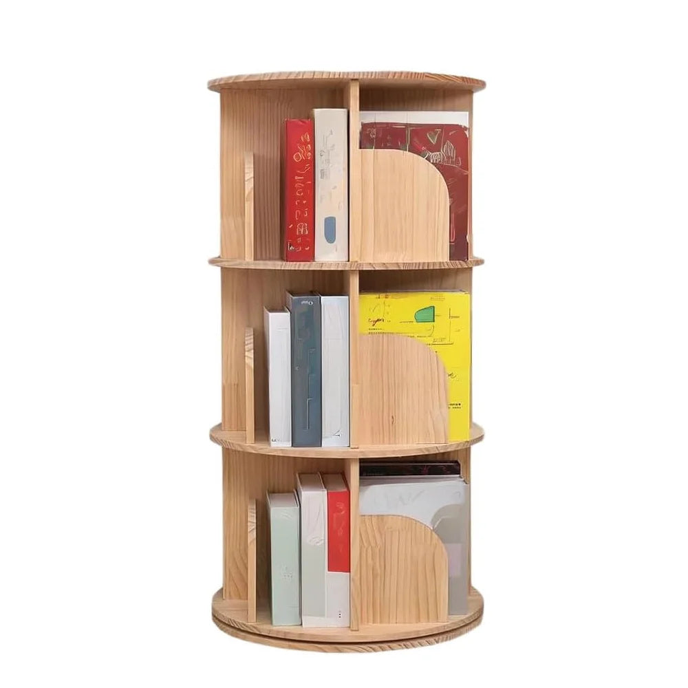 3 Tier Rotating Wood Bookshelf D789