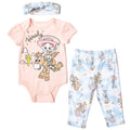 3 Piece Baby Girls Bodysuit Pants and Headband Outfit Set Y971449