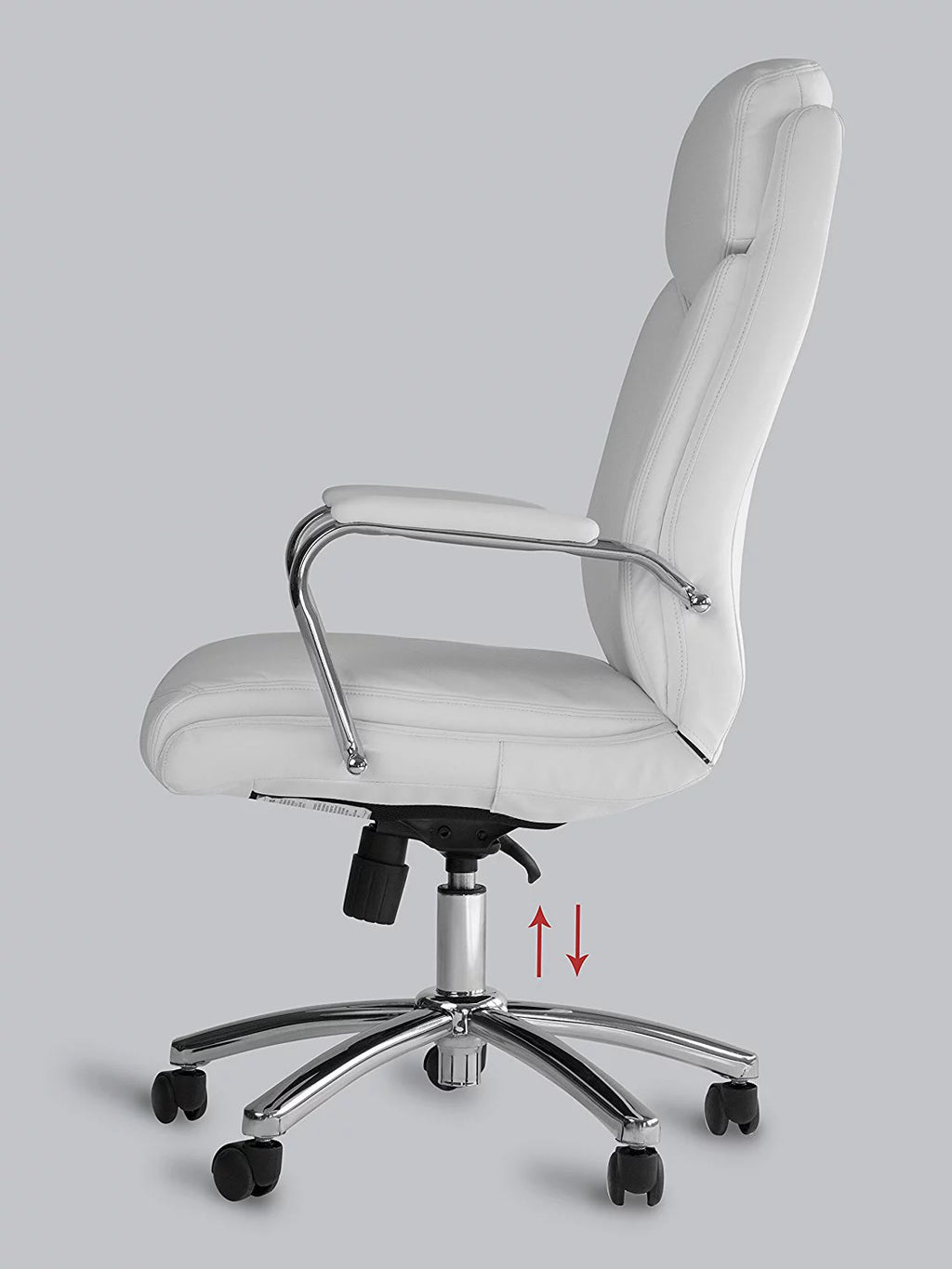 White Leather Executive Rolling Swivel Chair O561