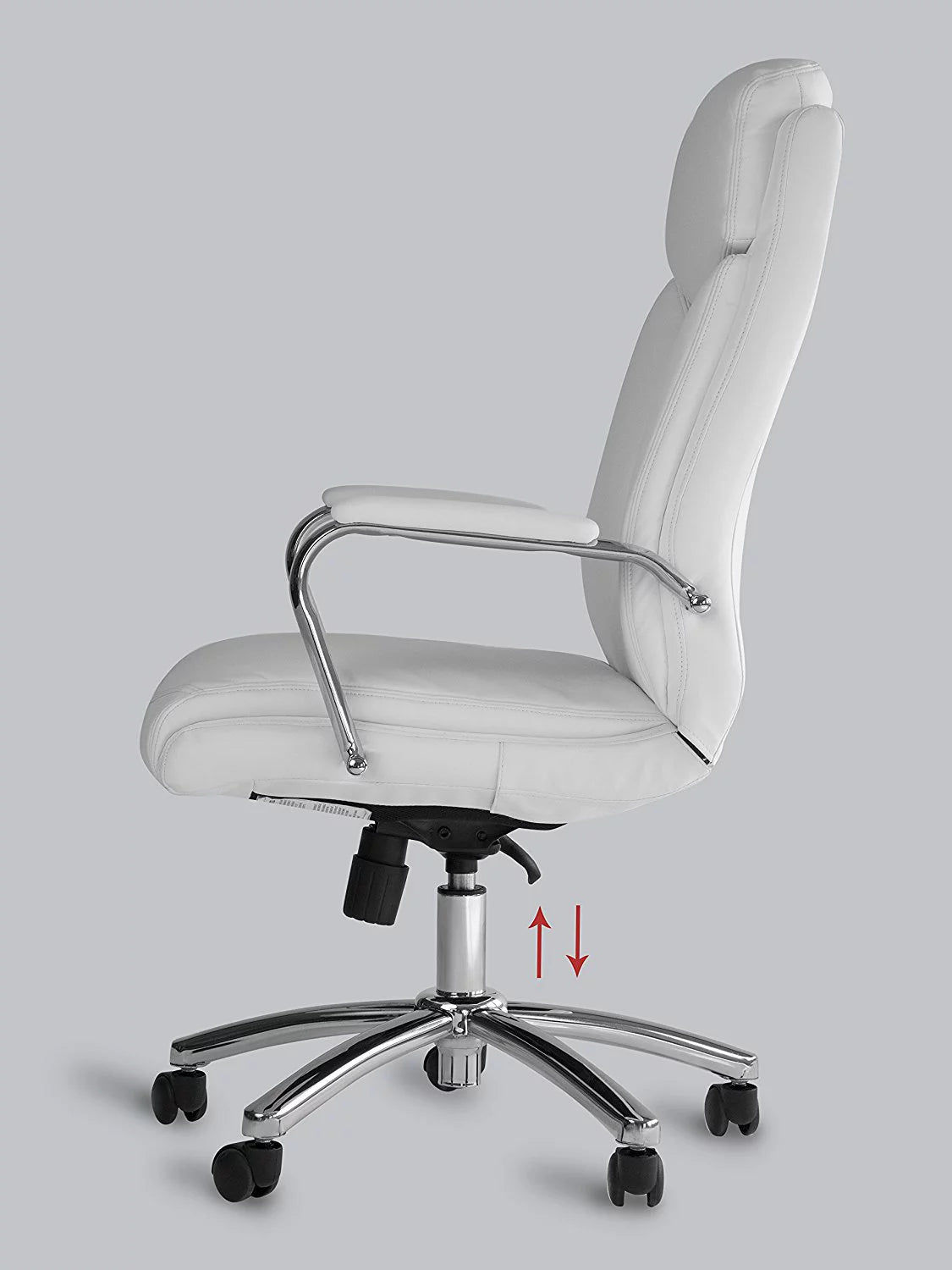 White Leather Executive Rolling Swivel Chair O561