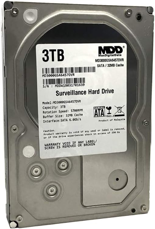 3TB 32MB Cache 5700PM SATA 6.0Gb/s 3.5" Internal Surveillance DVR Hard Drive Pack of 2 G880
